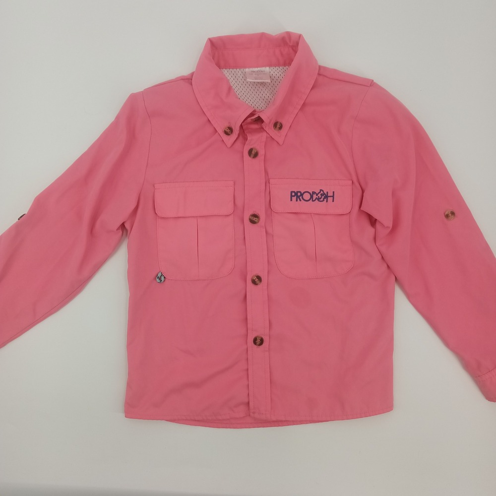 PRODOH Kids Pink Original Fishing Shirt Long Sleeve Vented Performance Top Sz 6